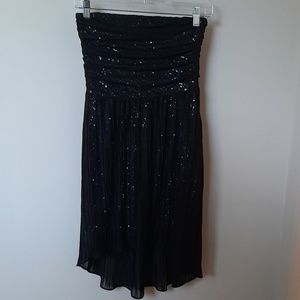 Express Sequined Strapless Dress